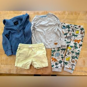 4 piece set toddler boys shorts hoodie jacket long sleeve shirt joggers h&M Joes